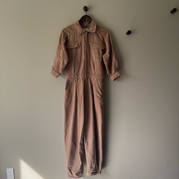 FREE PEOPLE SAMMIE DENIM COVERALL JUMPSUIT SIZE SMALL - Picture 1 of 11